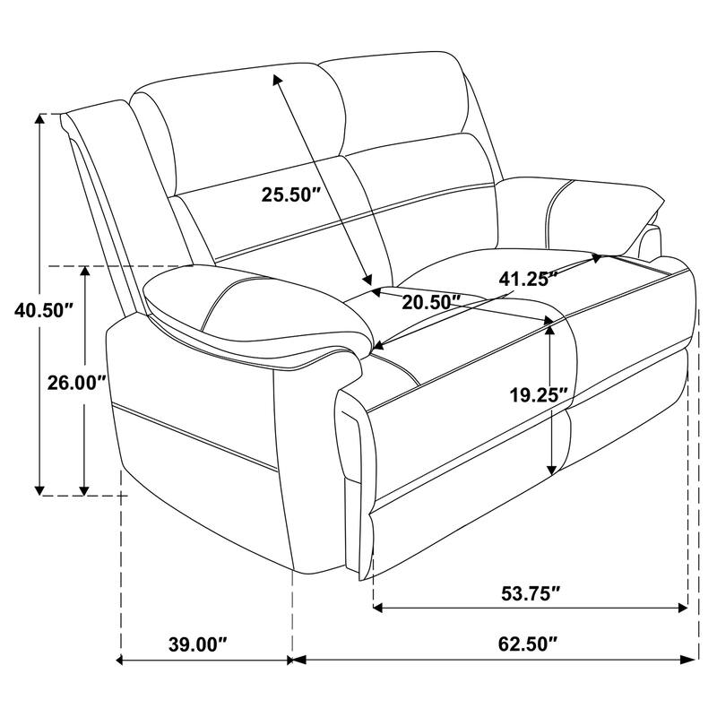 Ellington Upholstered Padded Arm Sofa Set Dark Brown