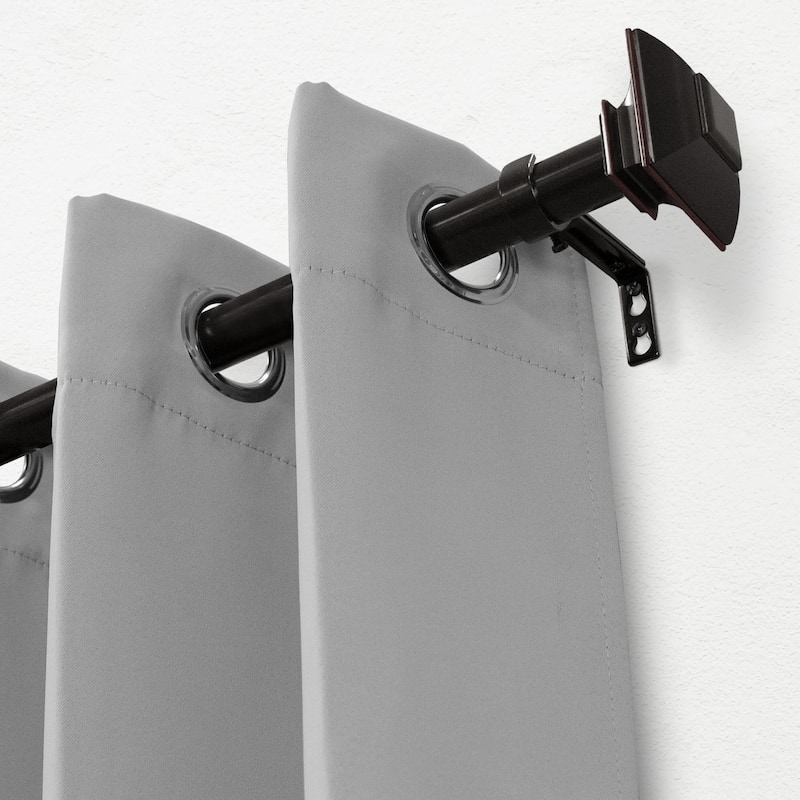 1" dia. Drapery Single Curtain Rod Set with Square Finials _Oil Rubbed Bronze