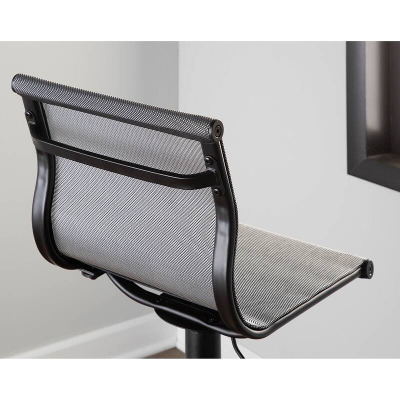 Porch & Den Bixby Adjustable Bar Stool in Black Metal
