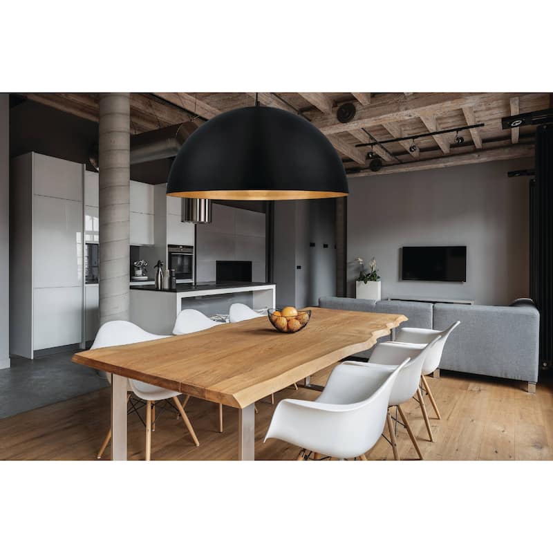 Eglo Gaetano 24-inch Black and Gold LED Pendant - Black, Gold