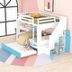 preview thumbnail 2 of 7, Full over Full Bunk Bed with Trundle and Stairs, Ladders with Storage Cabinet