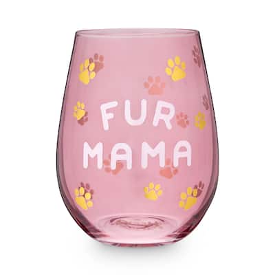 Fur Mama 20 oz Stemless Wine Glass by Blush