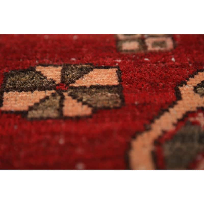 Geometric Bakhtiari Persian Vintage Area Rug Handmade Wool Carpet - 5'6" x 9'10"