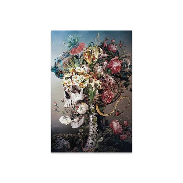 Flower Skull Print On Acrylic Glass by Riza Peker Bed Bath & Beyond