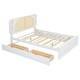 preview thumbnail 7 of 10, Queen Size Platform Bed with Rattan Headboard, Storage Drawers and Pull-Out Trundle for Extra Sleeping Space