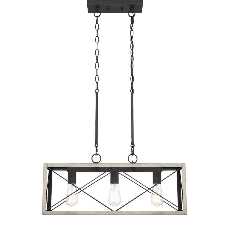 Acroma 3-light Rectangle Island Chandelier for Dining Room - 25 inches