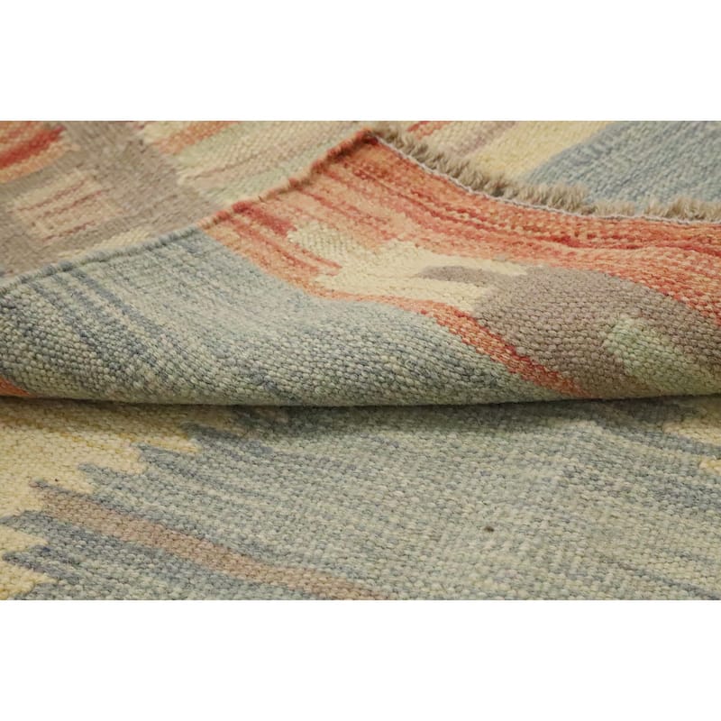 Hand Woven Oriental 100% Wool Carpet Southwestern Tribal Multi-Colored Kilim Area Rug - 5' 4'' X 3' 3''