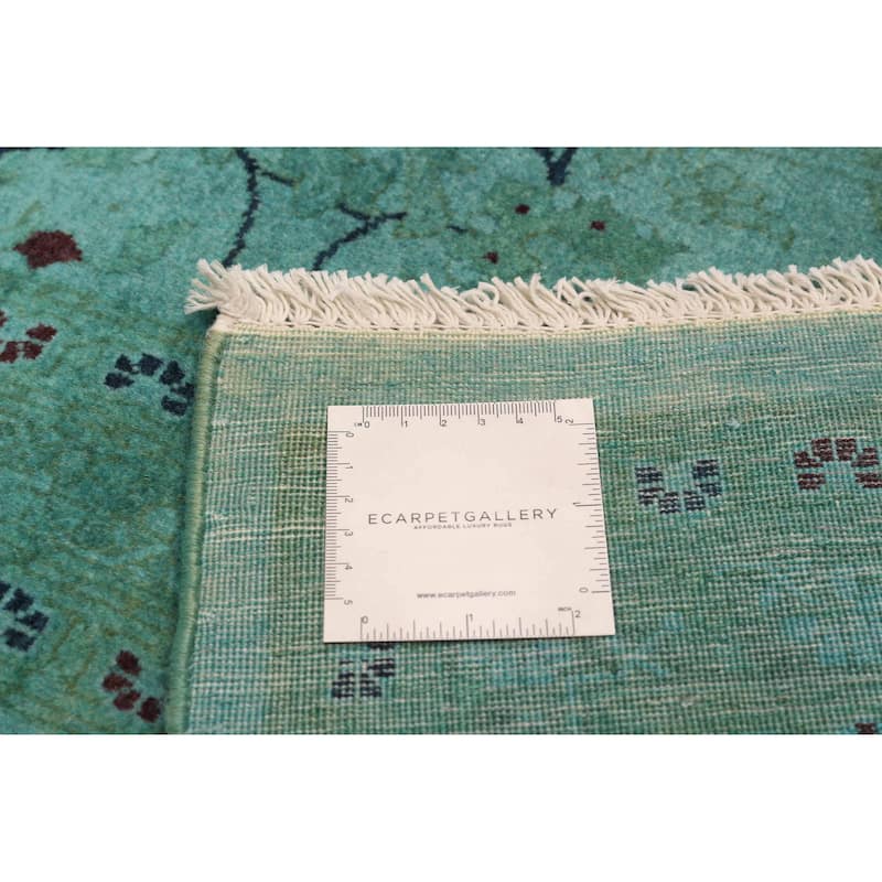 ECARPETGALLERY Hand-knotted Vibrance Cyan Wool Rug - 9'1 x 12'0