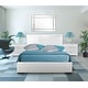 preview thumbnail 15 of 36, Hindes Faux Leather Upholstered Platform Bedroom Set (Multiple Colors) White - Eastern King - 3 Piece