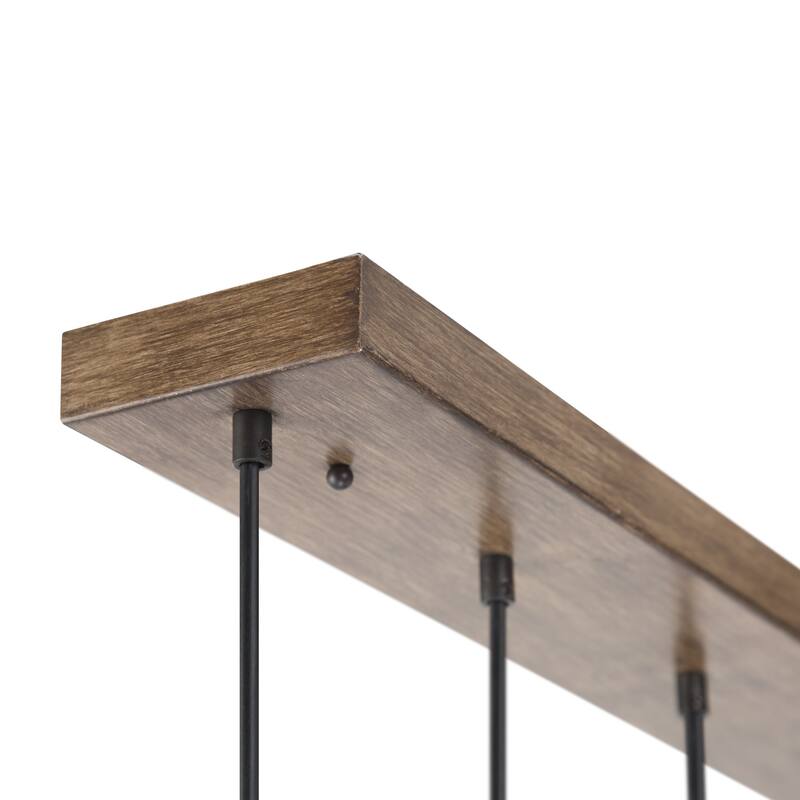Modern Rustic Mason Jar Glass Kitchen Island Pendant Lights Farmhouse 5-light Bar Chandelier - L29" * W4.72" * H69"