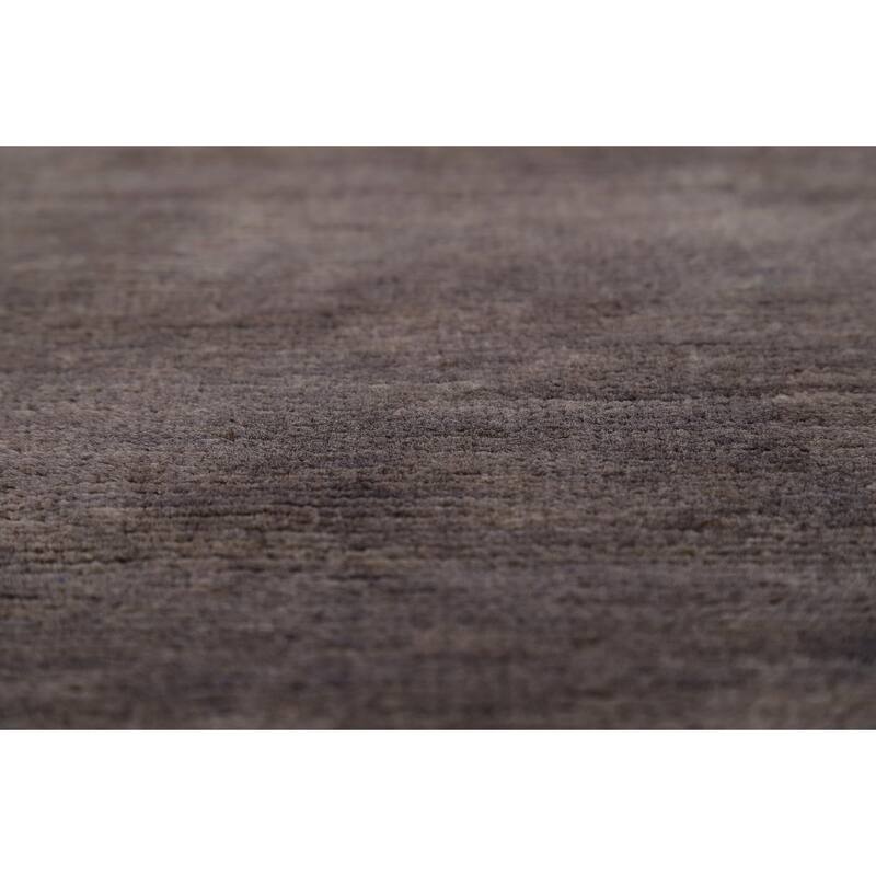 Gabbeh Modern Rug Hand-Knotted Grey Striped Wool Carpet - 3'3" x 4'11"