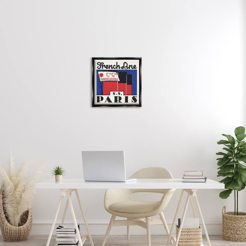 Stupell SS Paris Vintage Banner Framed Floater Canvas Wall Art Design By Phillipa Katz