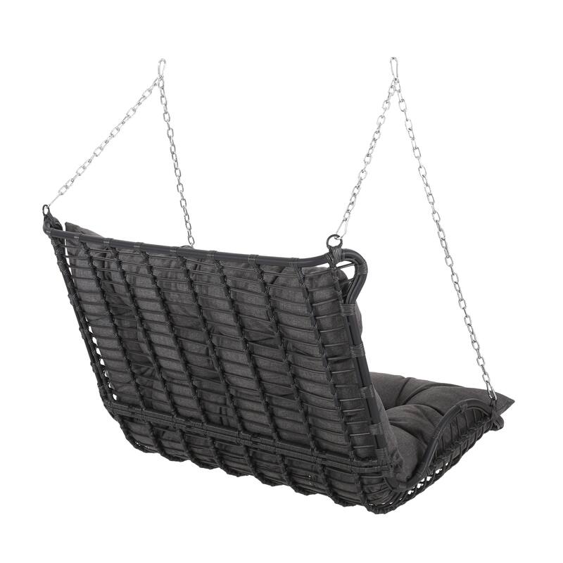 Arruda Outdoor Outdoor Wicker Porch Swing （ Only Swing ）with Cushions by Christopher Knight Home - 400 lb limit