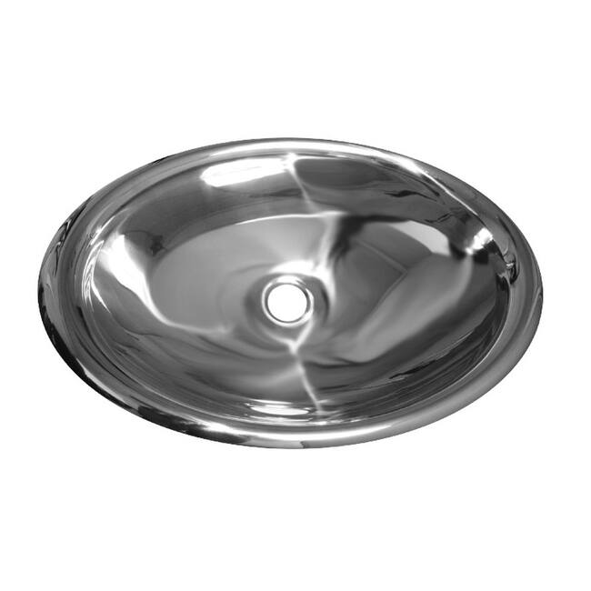 Whitehaus WHNVE218 Noah 22" Oval Stainless Steel Drop In Bathroom Sink - Stainless Steel