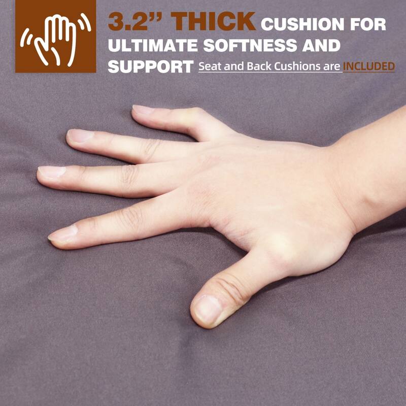 VEIKOUS 3-Piece Outdoor Wicker Patio Porch Rocking Chair and Rattan Coffee Table Set with Cushions and Pillows