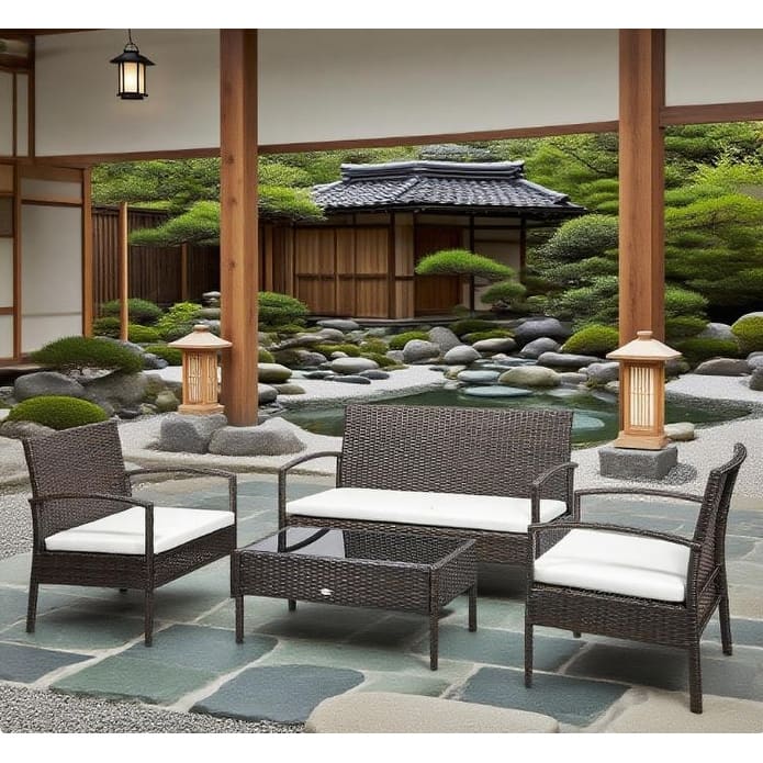 GDFStudio - Bennett Versatile Loveseat Patio Furniture Set with Cozy Conversation Seating for Indoor and Outdoor Living