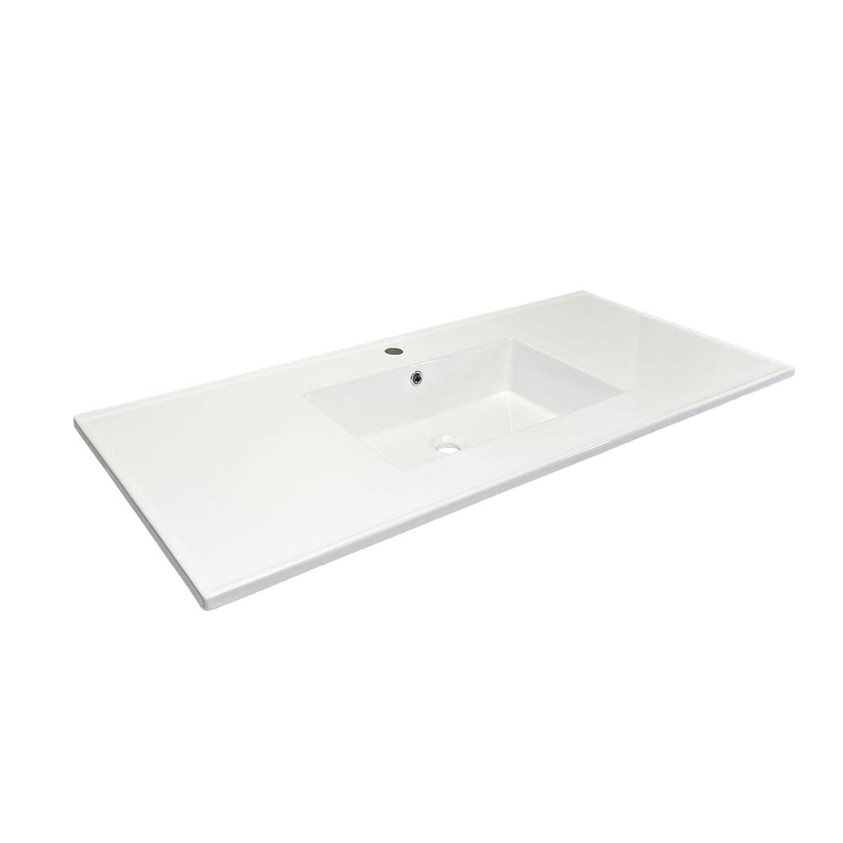 49 in. Single sink Vitreous China top with single faucet hole - 49.5