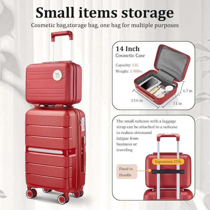 Luggage Sets 4 Piece(14/20/24/28) PP Lightweight & Durable Expandable Suitcase
