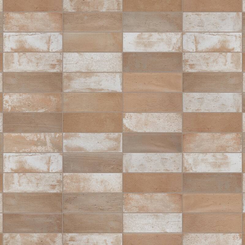 Merola Tile Kings Mud Sand 7-7/8" x 15-3/4" Ceramic Wall Tile
