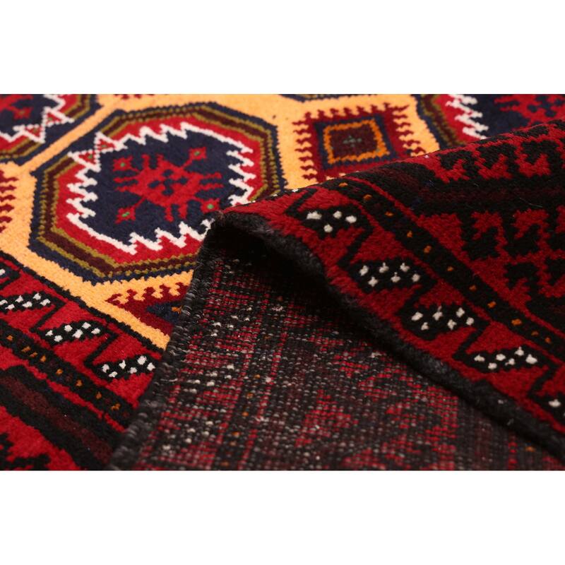 ECARPETGALLERY Hand-knotted Teimani Red Wool Rug - 3'2 x 6'3