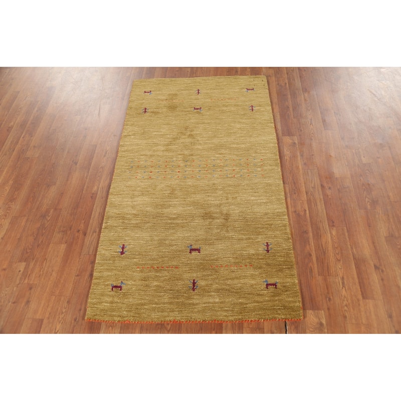 Animals Tribal Gabbeh Indian Accent Rug Handmade Modern Wool Carpet - 3'0"x 5'3"