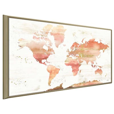 "Desert Blooms Abstract Map" Print on Floating Canvas
