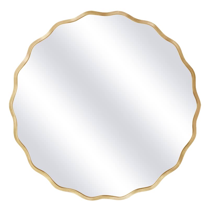 Aluminum Alloy Framed Wavy Round Wall Mirror