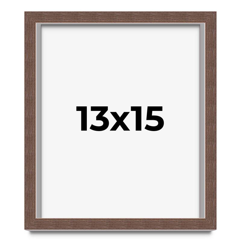13x15 Shadow Box Frame Brown | 1.125 inches Deep Real Wood Rustic