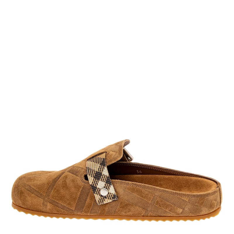 Burberry Check Suede Urchin Clogs