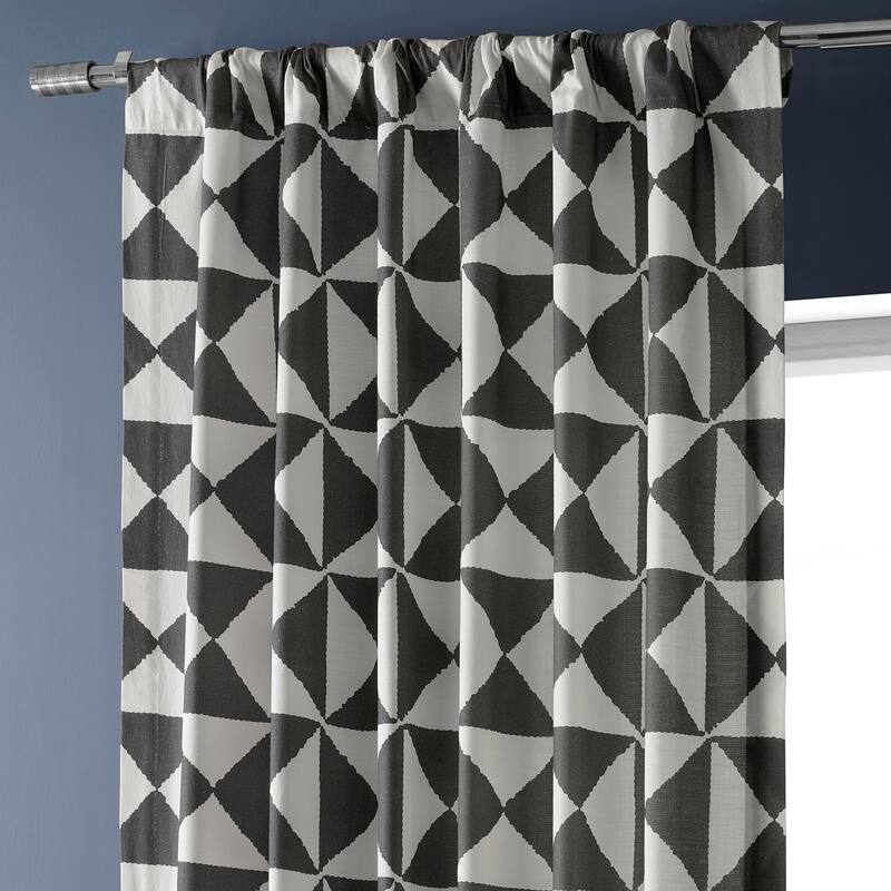 Exclusive Fabrics Textured Cotton Printed Curtains for Bedroom and Living room (1 Panel)