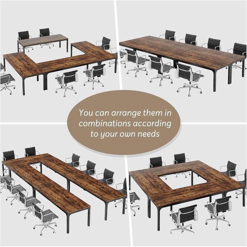 78.74" Large Rectangle Conference Table/Desk, Modern Seminar Meeting Table, Business Tables for Boardroom & Office