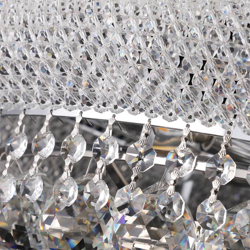 18-Inch Crystal Chandelier Lighting, for Dining Room Modern Luxury Bedroom, Crystal Chandelier Ceiling Light French Empire