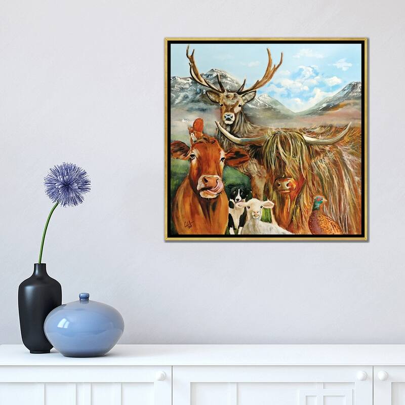 iCanvas "Scottish Locals" by Gordon Bruce Framed Canvas Print