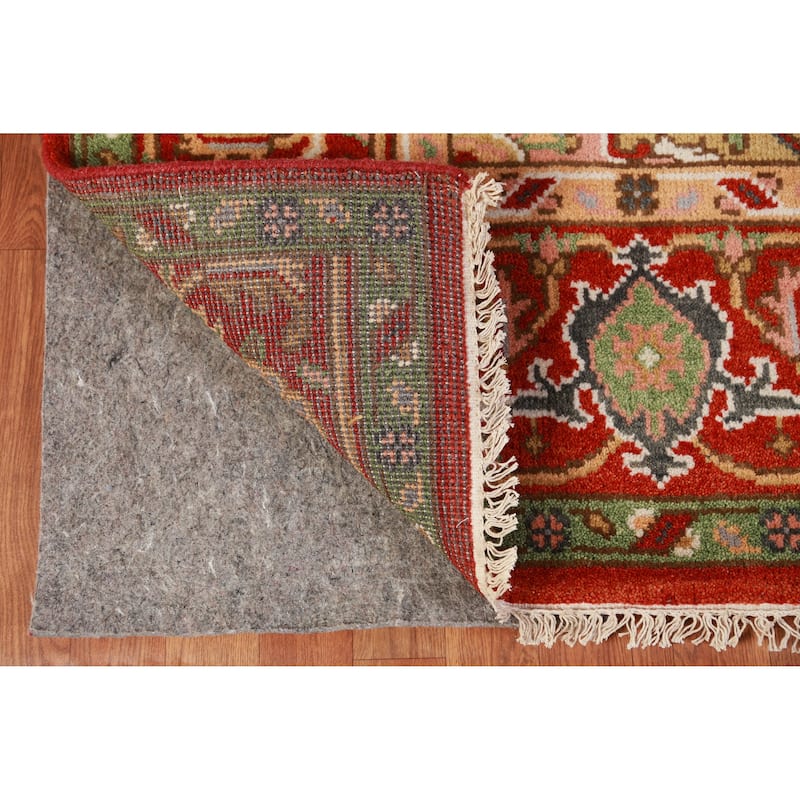 Hand Knotted Oriental 100% Wool Carpet Traditional Medallion Beige & Ivories Heriz (serapi) Area Rug - 9' 11'' X 8' 0''