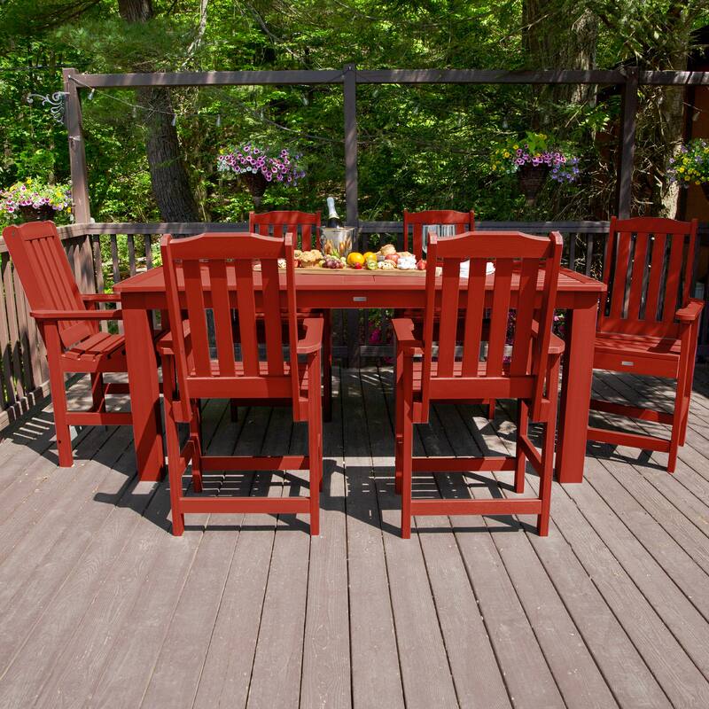HIGHWOOD 7-Piece Outdoor Dining Set - 42" x 84" Table, Counter-height
