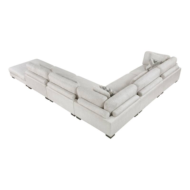 Abbeville Microfiber 6-Piece Modular Sectional with Ottoman