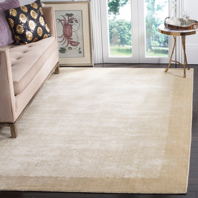 SAFAVIEH Handmade Mirage Liuda Modern Abstract Viscose Rug - 6' x 9' - Taupe