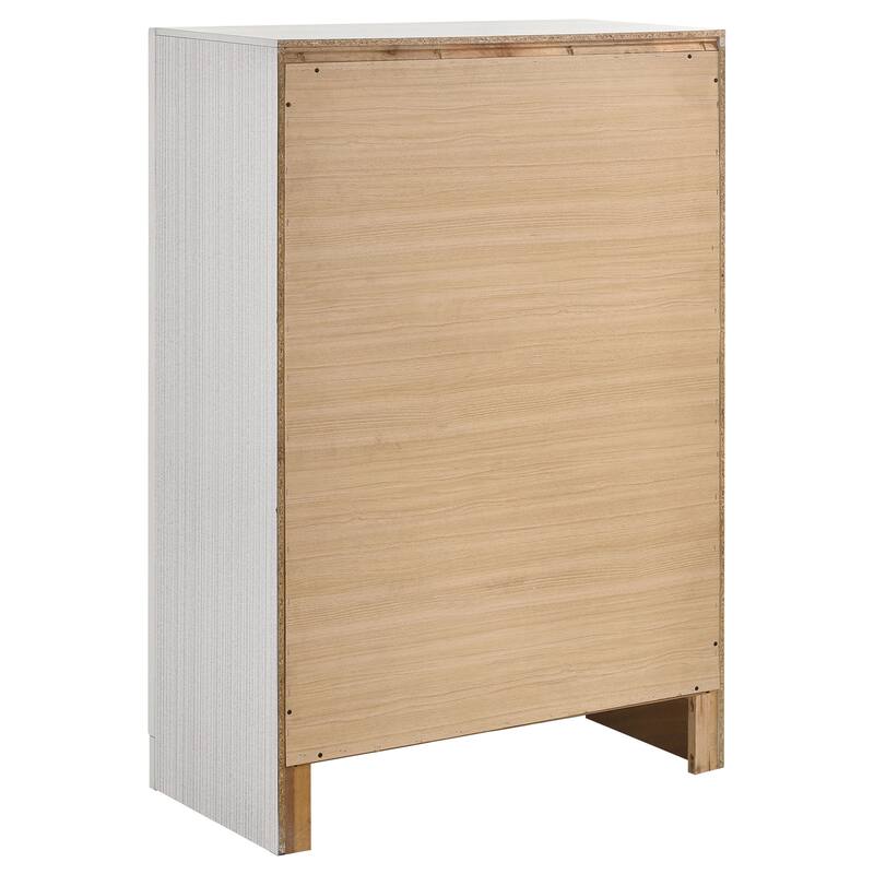 Miranda 4-Piece Storage Bedroom Set with Glittering Stripes