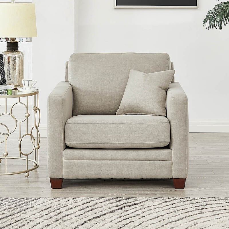 Hydeline Naples Fabric Chair, Memory Foam and Springs - Broderick Oat