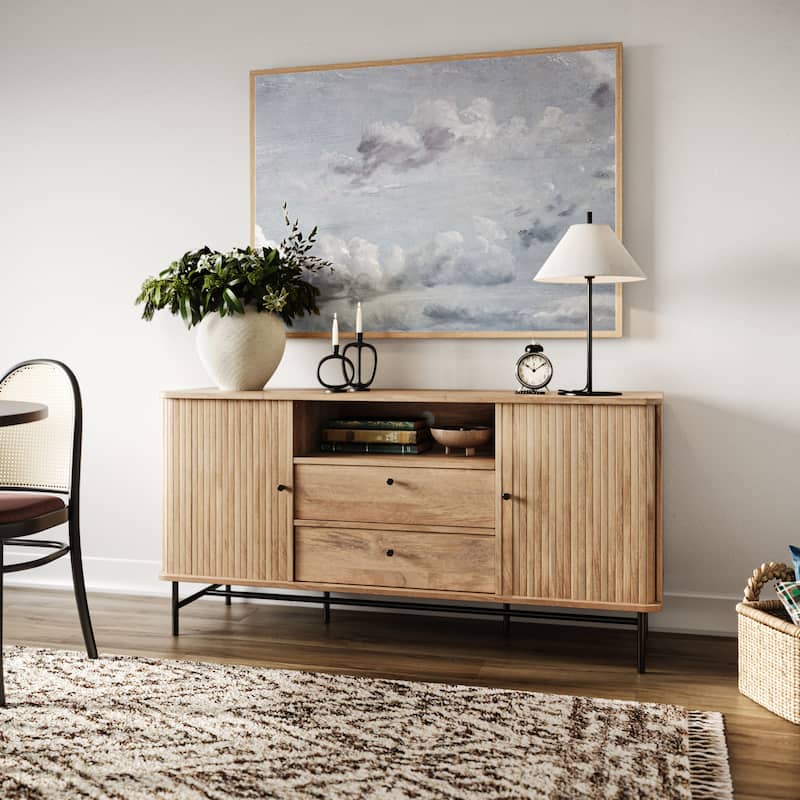 Hikari Curved Sideboard Buffet - Brown