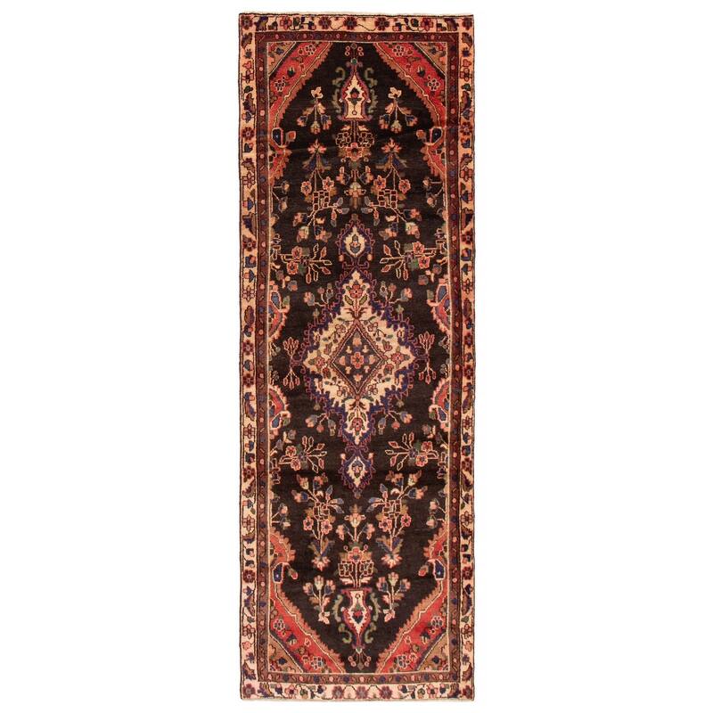 ECARPETGALLERY Hand-knotted Andelz Black Wool Rug - 3'7 x 10'6 - Black - 3'7 x 10'6