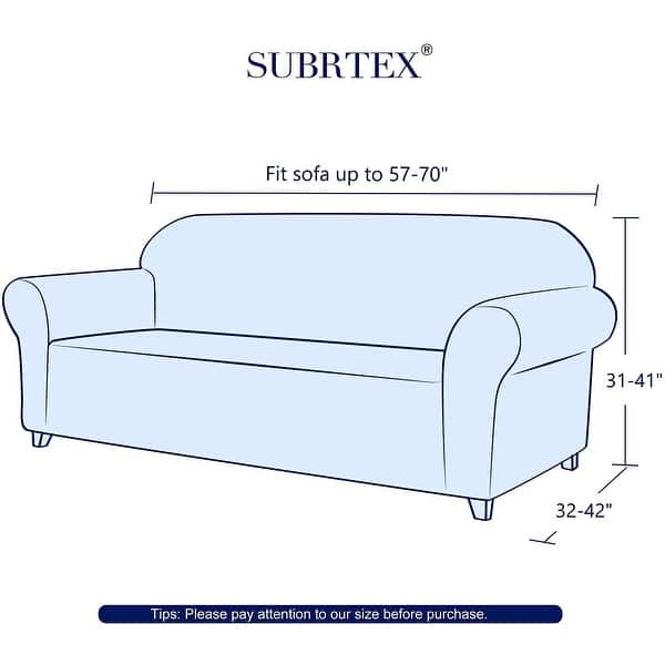 dimension image slide 3 of 2, Subrtex Stretch Loveseat Slipcover 1 Piece Spandex Furniture Protector