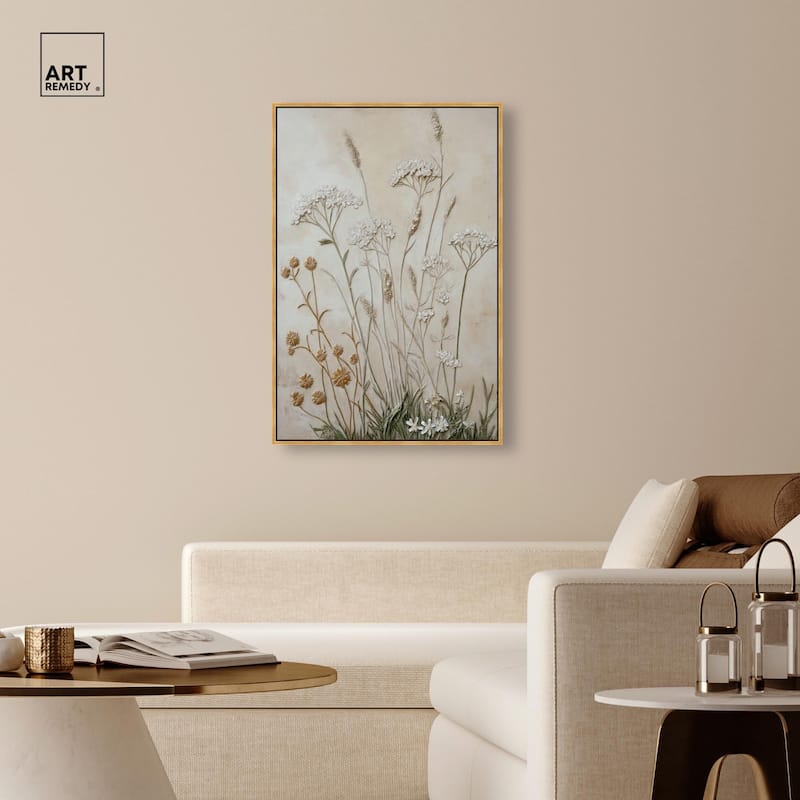 Plaster Petal Panorama Canvas by Art Remedy