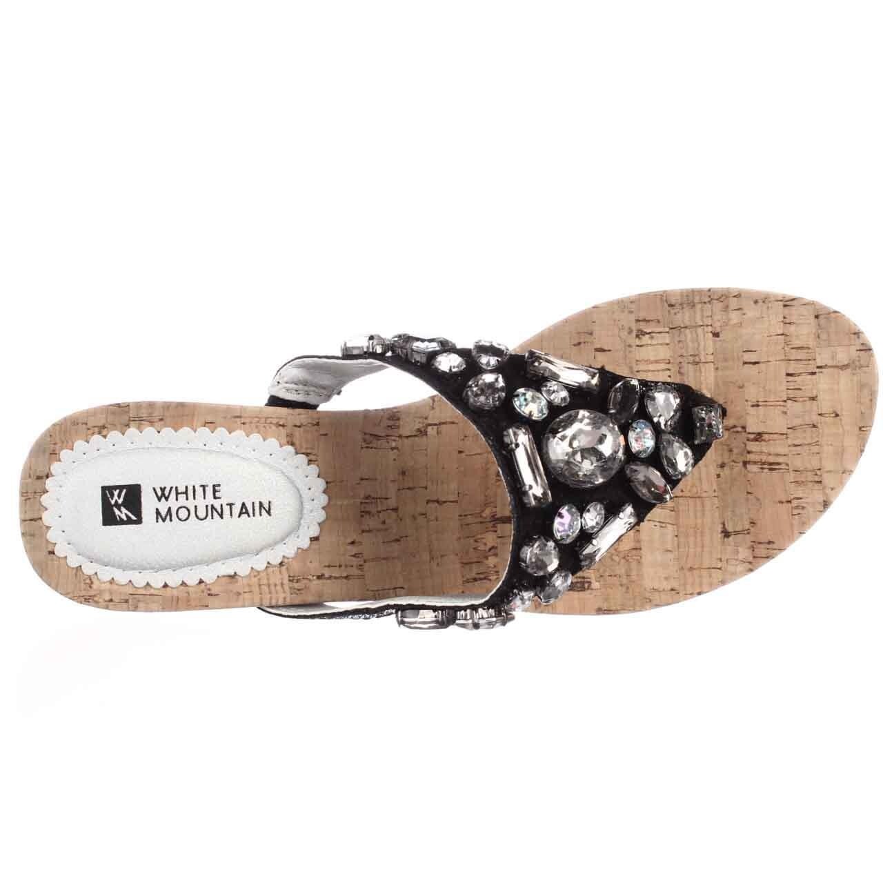 white mountain jeweled thong sandals