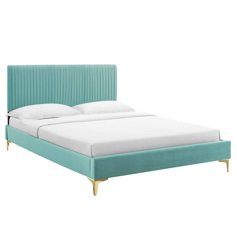 Peyton Performance Velvet Queen Platform Bed