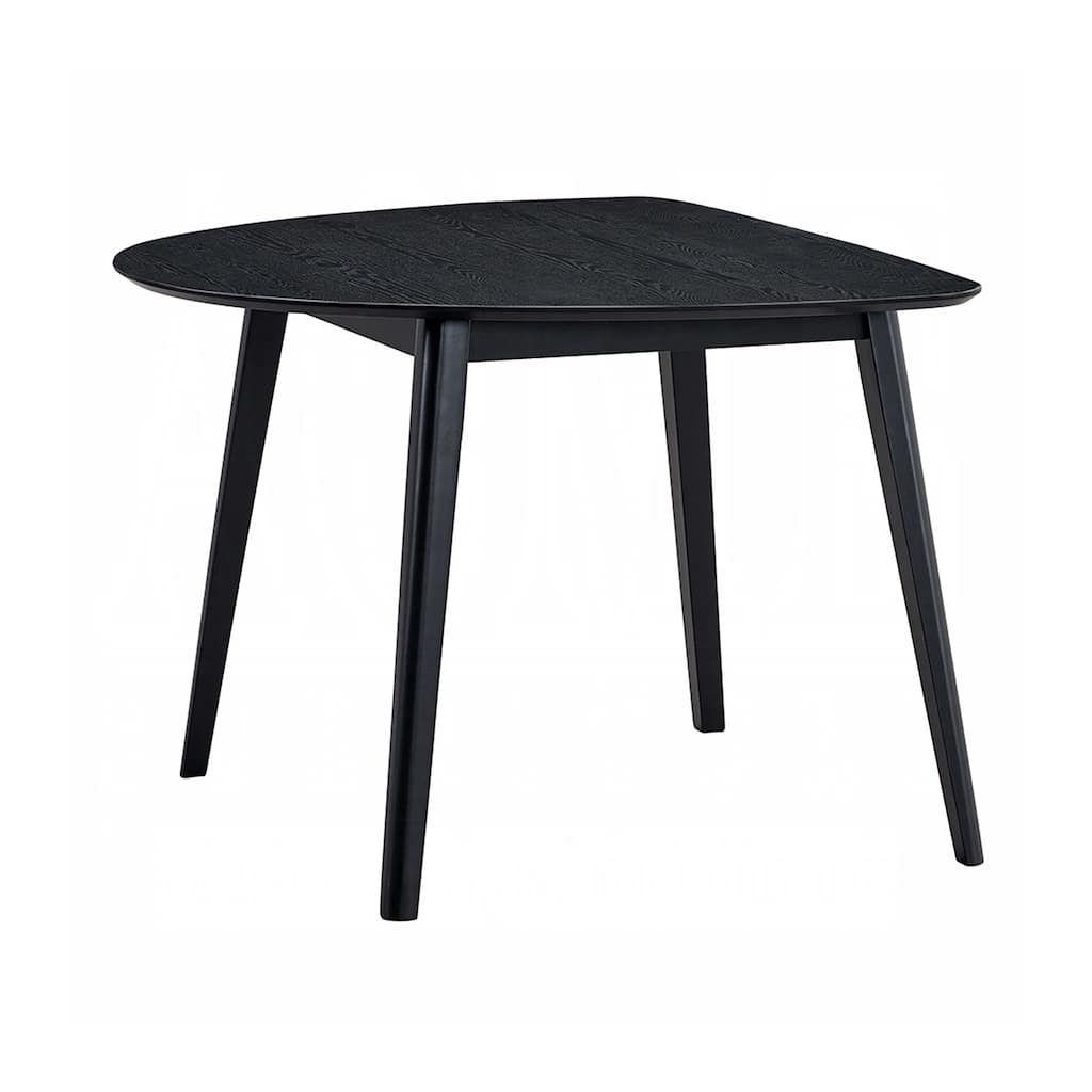 Wooden Dining Table with Splayed Legs in Black Finish