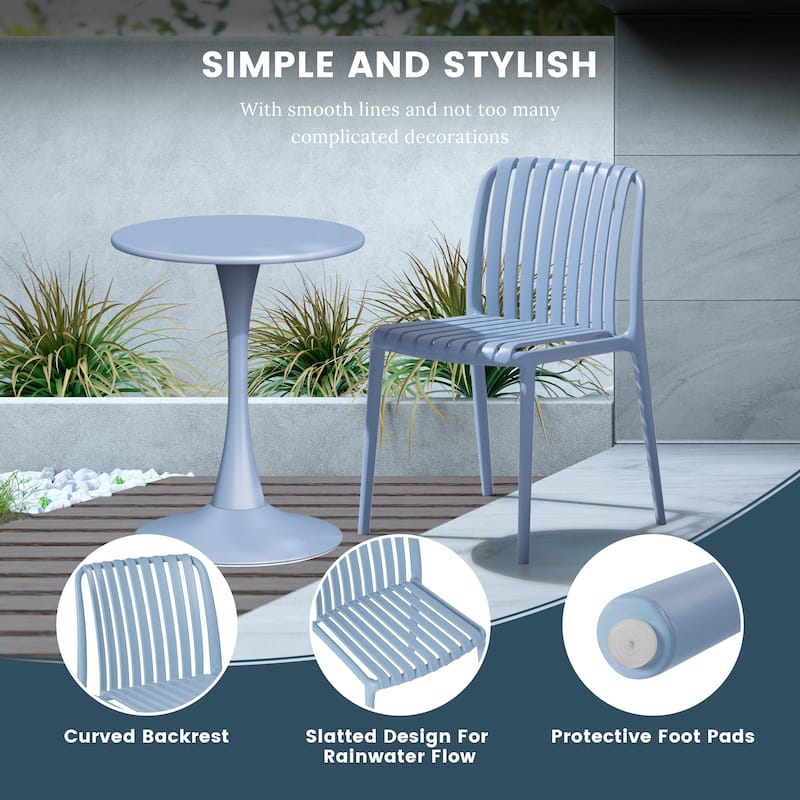 Frond and Form Outdoor Stacking Dining Side Chair (Set of 2)