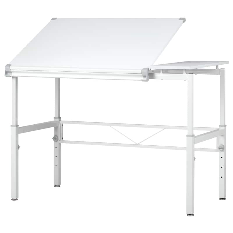 Studio Designs Graphix II White Drafting Drawing Work Station Table with Adjustable Top