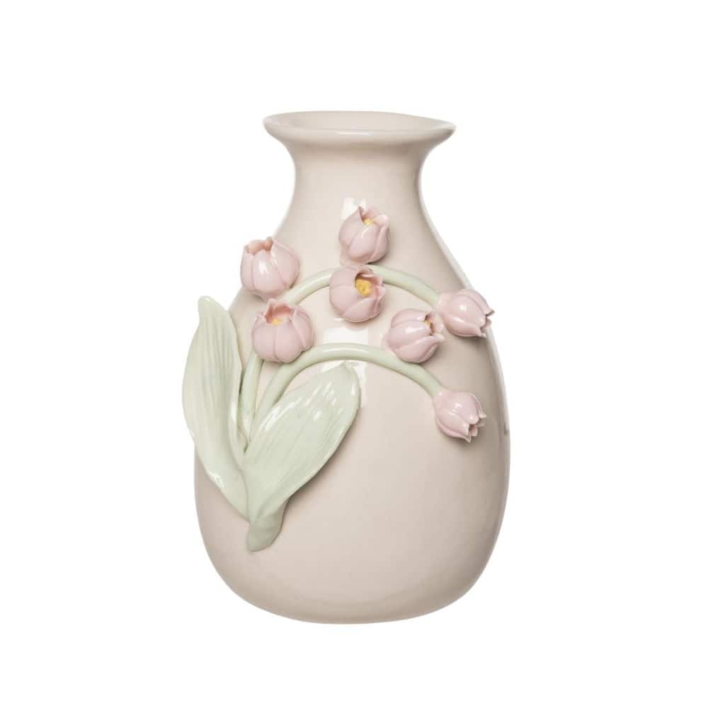 Transpac Ceramic Pink Foxglove Vase Home Decorations Spring