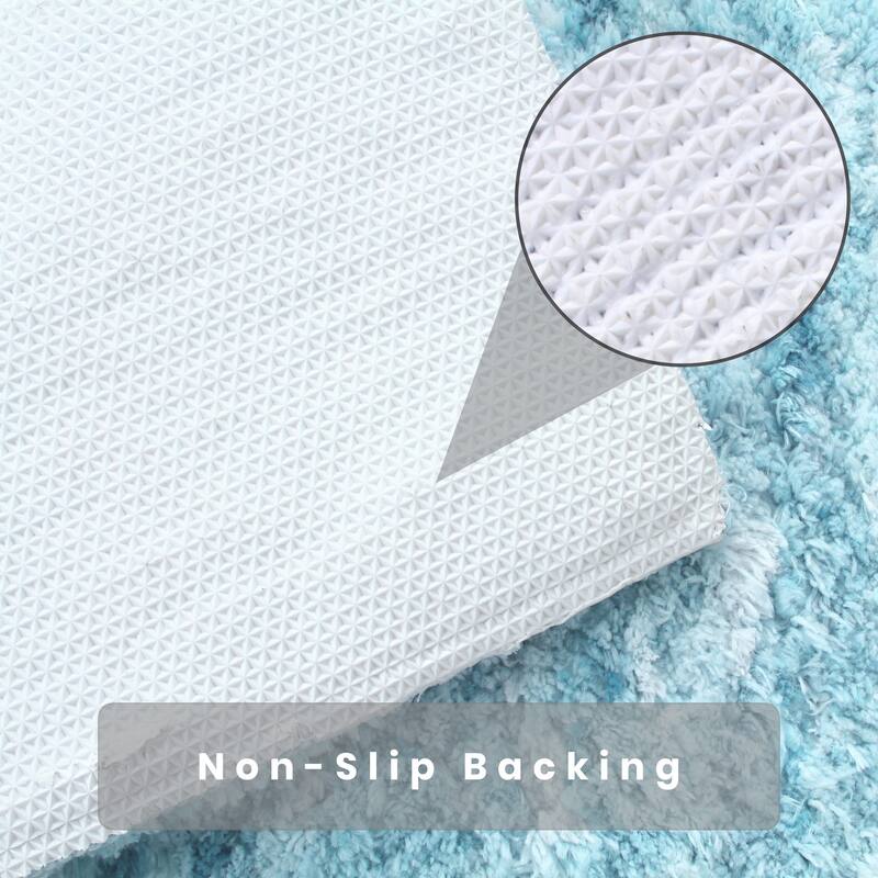 Home Weavers Cloud Comfort 100% Microfiber Bath Rug Set, Water Absorbent Soft Microfiber Shaggy Mat Machine Washable - 3Pc Set